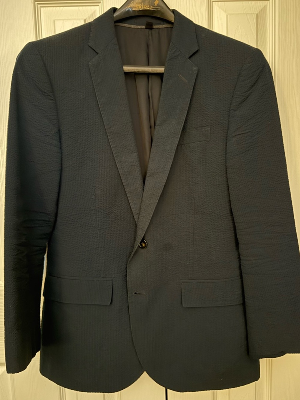 J. Crew Men's Navy Textured Blazer - Two-Button Sport Coat